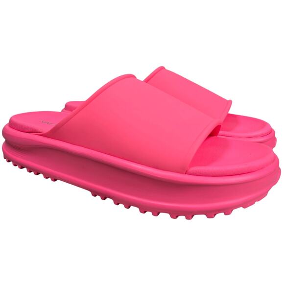 Nine‎ West Sunshin Women's Slides Neon Pink 10 NWT - Picture 1 of 10